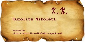 Kuzolits Nikolett névjegykártya